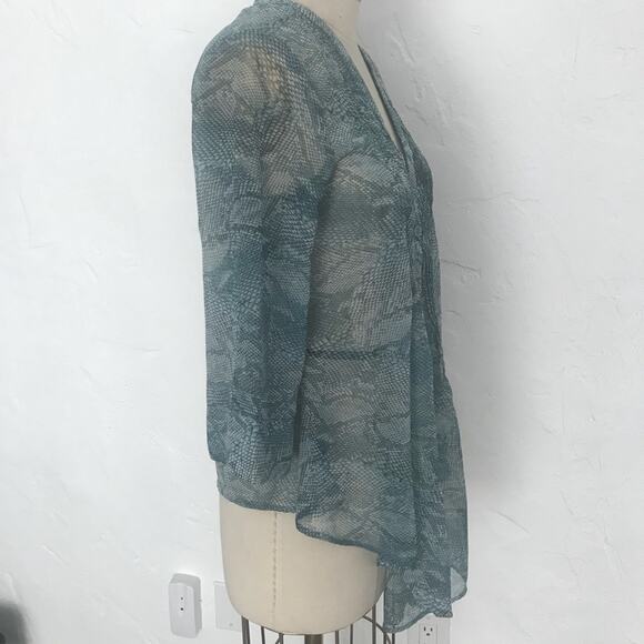 RVCA green snake skin sheer blouse tunic small - Picture 5 of 8